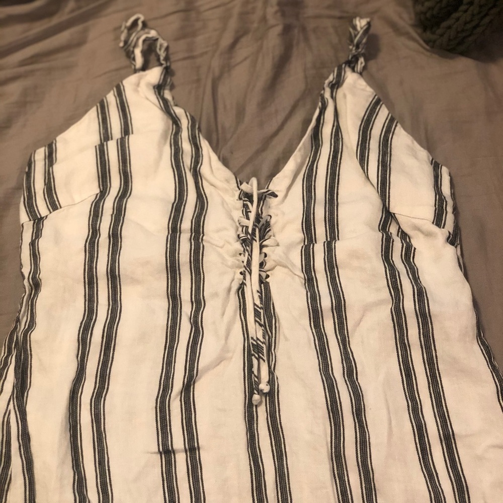 Reformation linen striped dress